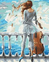 צביעה לפי מספרים - בלרינה וצ'לו