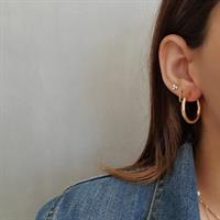 עגילי חישוק זהב חלקים בינוניים 2.6 סמ