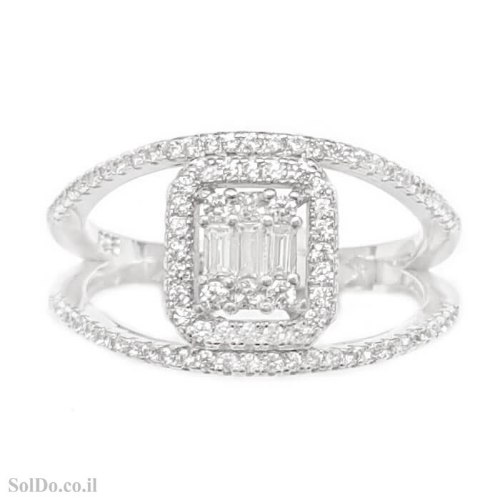 טבעת מכסף משובצת אבני זרקון  RG6198 | תכשיטי כסף | טבעות כסף