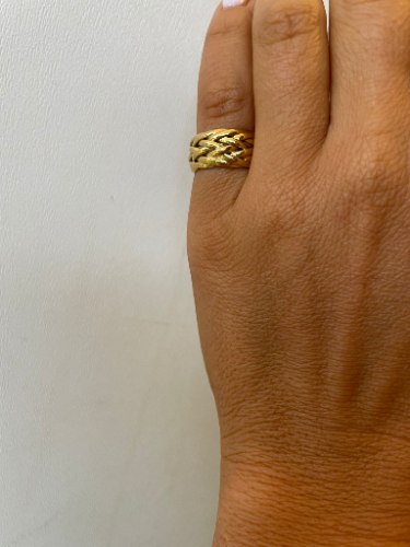 טבעת צמה זהב