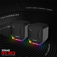 רמקולים לגיימינג בצבע שחור Fantech GS202 USB 2.0 Gaming Speaker