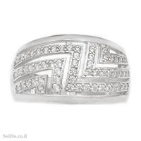 טבעת רחבה מכסף משובצת אבני זרקון  RG6072 | תכשיטי כסף | טבעות כסף