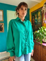 חולצת כותנה ירוקה מידה XL