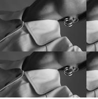 עגילי חישוק עבה זהב לבן 14K L