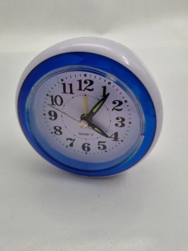 שעון מעורר כחול/לבן קוטר 9 ס"מ