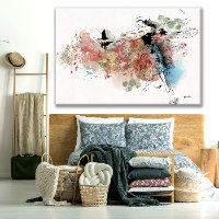 ציור אבסטרקט צבעוני לסלון 