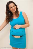 שמלת הריון שרוול גופיה תינוק מציץ בצבע תכלת בוהק