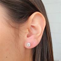 עגילי יהלום 14 קרט משובץ 1.10 קראט