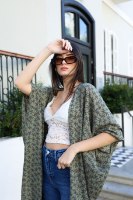 קימונו  תכלת/ירוק