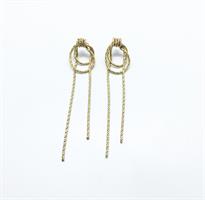 עגילי חבל לאסו עבה זהב