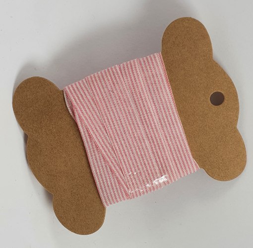 סרט כותנה 2 מטר - פסים ורוד 1.5 ס"מ