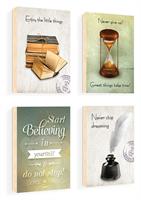 רביעיית תמונות ספרים, קסת דיו, שעון חול ומשפט השראה דגם041