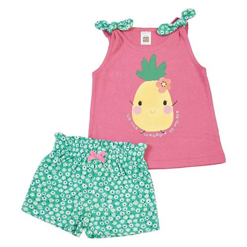 חליפת גופיית קשירה אננס ורוד פוקסיה