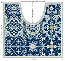 עיצוב איזור האסלה – מדבקה (39 ₪) שטיחון (88 ₪) סט (119 ₪) אקלקטי כחול מלכותי TIVA DESIGN