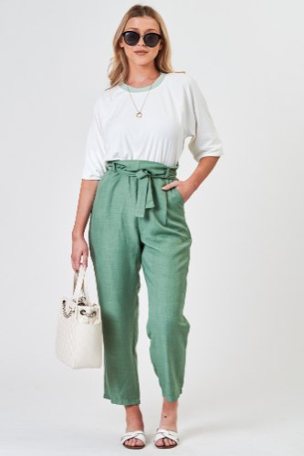 מכנס גבוה אלין ירוק