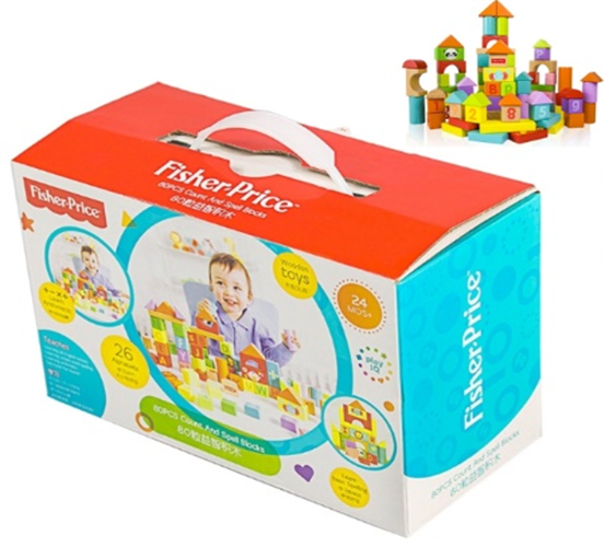קוביות עץ- 80 חלקים- Fisher Price