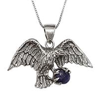 תליון מכסף דגם "נשר" בשילוב אבן קיאנייט T5966 | תכשיטי כסף