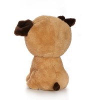 בובת עיניים כלב חום בהיר עם אוזניים חומות 8 אינץ