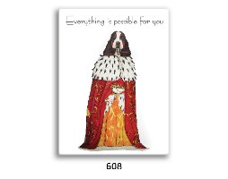 כלב עם גלימה של מלך