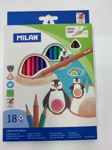 צבעי עיפרון מילאן 18 יח