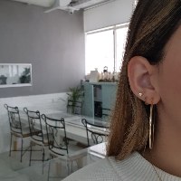 עגילי חישוק חלקים זהב צהוב 5.5 ס"מ גמישים 14 קראט