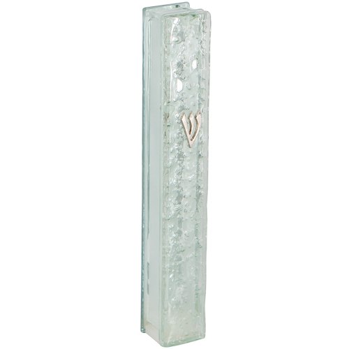 15 cm "bubble" glass mezuzah with silicone stopper