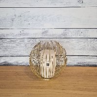 פמוט כדור חוטים זהב גדול 16 סמ