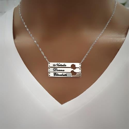 שרשרת טריפל לב וחמסה ✋