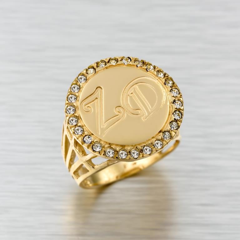 טבעת שם בעיצוב אישי גולדפילד 18 קראט איכותית משובצת זרקונים