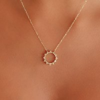 שרשרת ותליון זהב 14 קראט 0.10 קראט יהלומים 810093 - מחיר מבצע! 