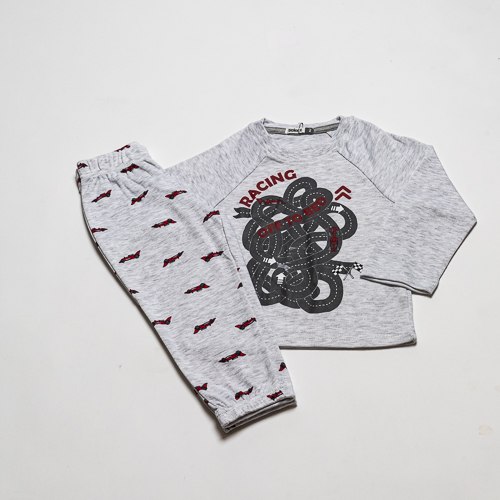 פיג'מת בנים אינטרלוק מכוניות מלאנג'