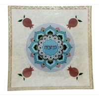 צלחת מצות עיטור רימונים