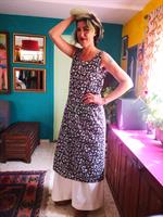 שמלת כותנה הודית בשחור לבן מידה L