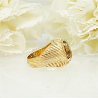 טבעת זהב עם אבן חן סמוק טופז טבעית