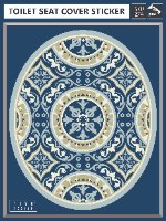 עיצוב איזור האסלה – מדבקה (39 ₪) שטיחון (88 ₪) סט (119 ₪) אקלקטי כחול מלכותי TIVA DESIGN