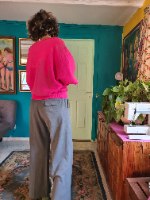 מכנסיים אפורים מתרחבים מידה XL