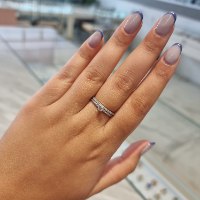 טבעת איטרניטי טבעת אמצע משלימה בזהב 14K משובצת יהלומים 0.20 קראט