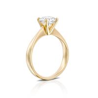 טבעת אירוסין זהב צהוב 14 קראט משובצת יהלום מרכזי CLASSIC YELLOW
