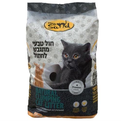 חול מתגבש איכותי לחתולים 15 ק"ג
