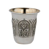 כוס רביעית כסף טהור 925 דגם שערים