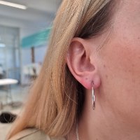 עגילי חישוק מיוחדים 2.9 ס"מ מזהב לבן