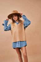 חליפת קלואה קאמל וג׳ינס - DANA SIDI GIRLS