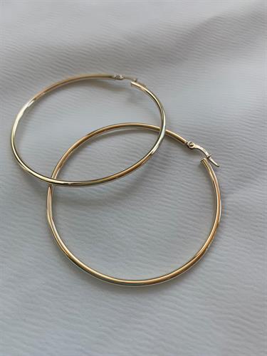 עגילי זהב 14K ענקיים