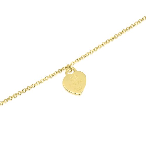 צמיד זהב ולב צ'ארם