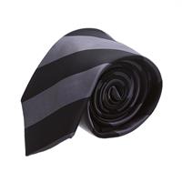 עניבה פסים שחור אפור כהה