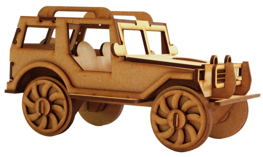 ערכת בנייה בעץ וצביעה - ג'יפ