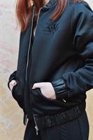 מעיל בומבר עור שחור