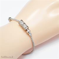 צמיד מכסף משובץ אבני זרקון  Z3115 | תכשיטי כסף 925