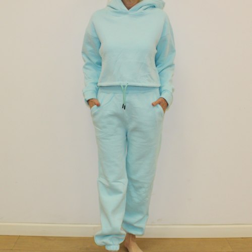 חליפת פוטר קפוצ'ון נשים תכלת