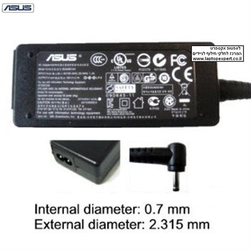 מטען למחשב נייד נטבוק אסוס Asus 40W AC Adapter 1005HA / 1008HA / 1101HA / 1106HA / 1108HA / 1201N - ADP-40PH AB EXA0901XH